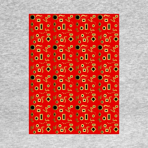 RED And Gold Geometric Shapes by SartorisArt1